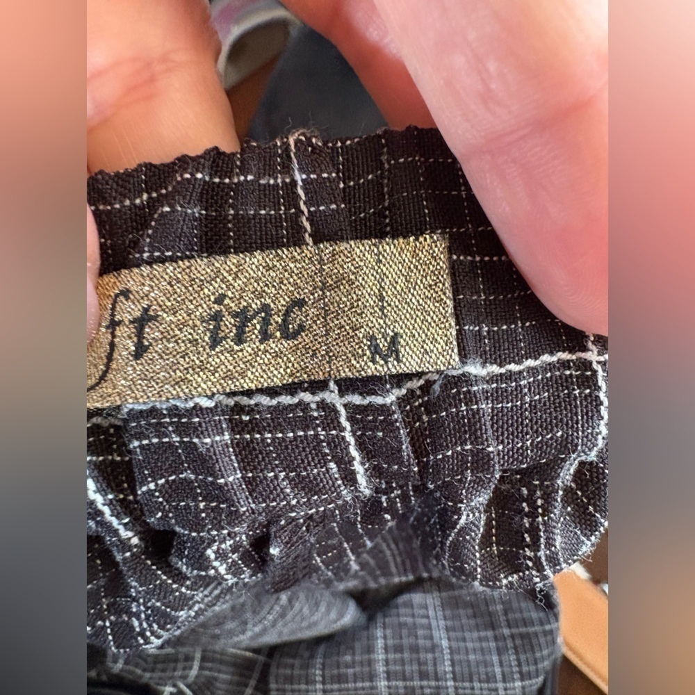 FT INC women’s plaid wide leg black high waist pants size M preloved - Picture 7 of 9